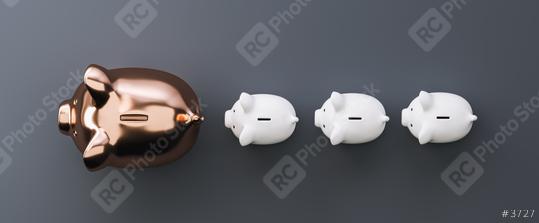copper piggy bank as row leader, investment and development concept  : Stock Photo or Stock Video Download rcfotostock photos, images and assets rcfotostock | RC Photo Stock.: