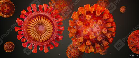 Corona virus and Cross-section header with Sars-CoV-2 virus as realistic - 3D rendering  : Stock Photo or Stock Video Download rcfotostock photos, images and assets rcfotostock | RC Photo Stock.:
