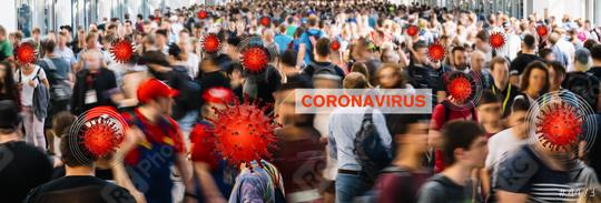 Coronavirus prevention in city center, crowd of anonymous people become infected with Covid-19.  : Stock Photo or Stock Video Download rcfotostock photos, images and assets rcfotostock | RC Photo Stock.: