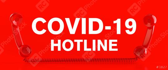 Covid-19 Coronavirus hotline with telephone  : Stock Photo or Stock Video Download rcfotostock photos, images and assets rcfotostock | RC Photo Stock.: