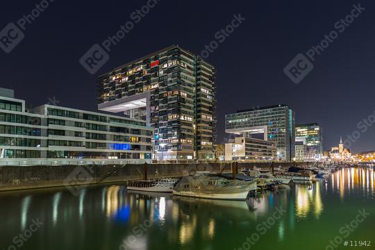 crane house buildings at night in cologne  : Stock Photo or Stock Video Download rcfotostock photos, images and assets rcfotostock | RC Photo Stock.: