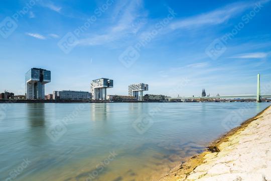Crane Houses  at the rhine shore in cologne  : Stock Photo or Stock Video Download rcfotostock photos, images and assets rcfotostock | RC Photo Stock.: