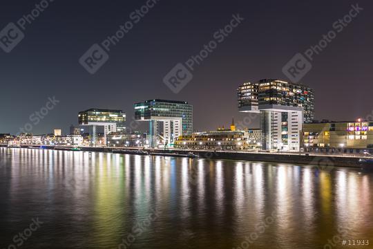 crane houses in cologne at night  : Stock Photo or Stock Video Download rcfotostock photos, images and assets rcfotostock | RC Photo Stock.: