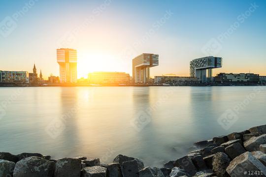 crane houses in cologne at sunset   : Stock Photo or Stock Video Download rcfotostock photos, images and assets rcfotostock | RC Photo Stock.: