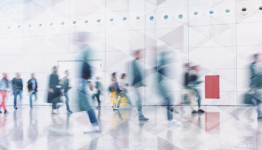 crowd of business people walking and talking in a modern company office. Geometric pattern and skyscrapers foreground. Toned image double exposure mock up blurred  : Stock Photo or Stock Video Download rcfotostock photos, images and assets rcfotostock | RC Photo Stock.: