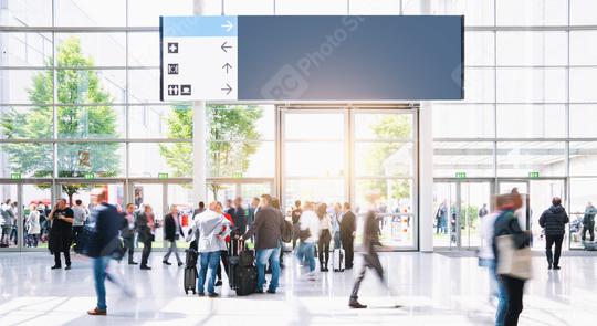 Crowd of business people walking at a airport, with banner and copy space for individual text  : Stock Photo or Stock Video Download rcfotostock photos, images and assets rcfotostock | RC Photo Stock.: