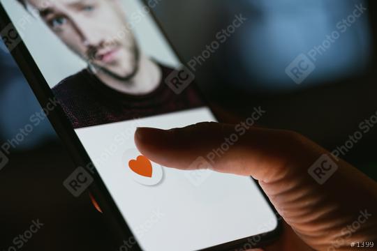 Dating app or site in mobile phone screen. Woman swiping and liking profiles on relationship site or application. Single woman using smartphone to find love, partner and boyfriend. Mockup website.  : Stock Photo or Stock Video Download rcfotostock photos, images and assets rcfotostock | RC Photo Stock.: