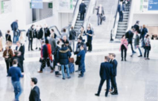 defocused business people rushing in trade show hall  : Stock Photo or Stock Video Download rcfotostock photos, images and assets rcfotostock | RC Photo Stock.: