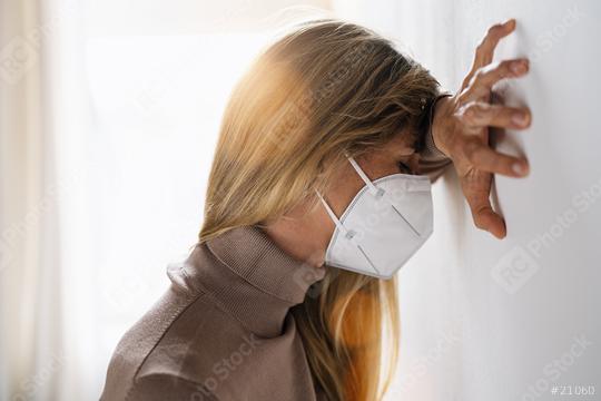 depressed woman with medical face mask crying after corona restrictions impact from covid-19 pandemic outbreak. Conceptual of unemployed woman having negative feelings from Covid-19 Quarantine  : Stock Photo or Stock Video Download rcfotostock photos, images and assets rcfotostock | RC Photo Stock.: