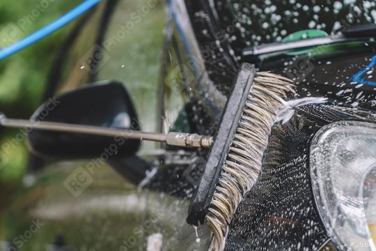 detail of cleaning brush on car at carwash  : Stock Photo or Stock Video Download rcfotostock photos, images and assets rcfotostock | RC-Photo-Stock.: