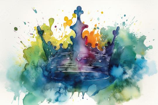 Detailed watercolor painting of a royal crown with splashes  : Stock Photo or Stock Video Download rcfotostock photos, images and assets rcfotostock | RC Photo Stock.: