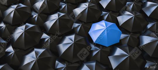 Different, unique and standing out of the crowd blue umbrella  : Stock Photo or Stock Video Download rcfotostock photos, images and assets rcfotostock | RC Photo Stock.: