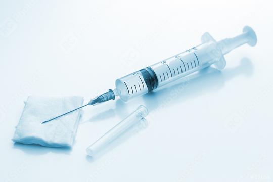 disposable syringe with cannula for injection wadding pad  : Stock Photo or Stock Video Download rcfotostock photos, images and assets rcfotostock | RC Photo Stock.: