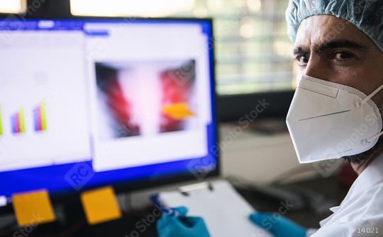 doctor with x-ray picture of pneumonia of Covid-19 patient in clinic during coronavirus crisis  : Stock Photo or Stock Video Download rcfotostock photos, images and assets rcfotostock | RC Photo Stock.:
