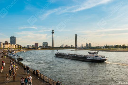 Duesseldorf skyline at summer sunset  : Stock Photo or Stock Video Download rcfotostock photos, images and assets rcfotostock | RC Photo Stock.:
