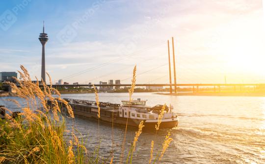 Duesseldorf skyline at sunset at the rhine river  : Stock Photo or Stock Video Download rcfotostock photos, images and assets rcfotostock | RC Photo Stock.: