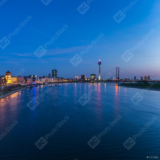 Dusseldorf at blue hour night  : Stock Photo or Stock Video Download rcfotostock photos, images and assets rcfotostock | RC Photo Stock.: