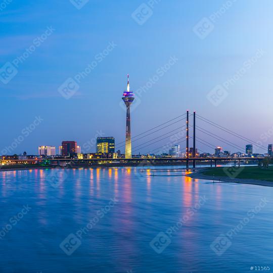Dusseldorf at sunset blue hour  : Stock Photo or Stock Video Download rcfotostock photos, images and assets rcfotostock | RC-Photo-Stock.: