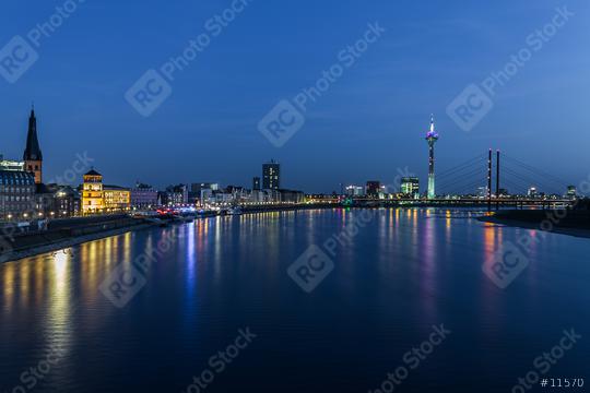 Dusseldorf city skyline at blue hour night  : Stock Photo or Stock Video Download rcfotostock photos, images and assets rcfotostock | RC Photo Stock.: