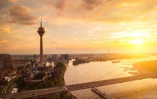 dusseldorf city skyline at sunset  : Stock Photo or Stock Video Download rcfotostock photos, images and assets rcfotostock | RC Photo Stock.: