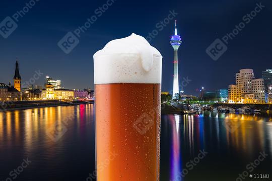 Dusseldorf city with old beer glass at night  : Stock Photo or Stock Video Download rcfotostock photos, images and assets rcfotostock | RC Photo Stock.: