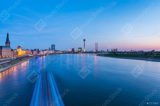 Dusseldorf cityscape at blue hour  : Stock Photo or Stock Video Download rcfotostock photos, images and assets rcfotostock | RC Photo Stock.: