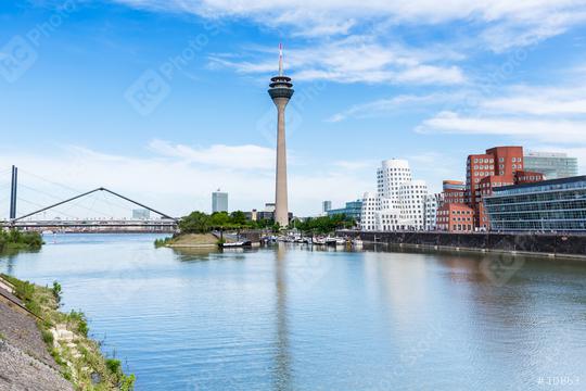 Dusseldorf cityscape at summer with view on media harbor, Germany  : Stock Photo or Stock Video Download rcfotostock photos, images and assets rcfotostock | RC Photo Stock.:
