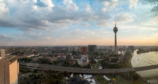 Dusseldorf cityscape panorama at sunset  : Stock Photo or Stock Video Download rcfotostock photos, images and assets rcfotostock | RC Photo Stock.: