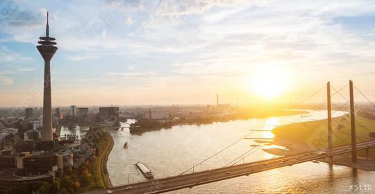 Dusseldorf cityscape sykline view at sunset  : Stock Photo or Stock Video Download rcfotostock photos, images and assets rcfotostock | RC-Photo-Stock.: