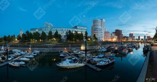 Dusseldorf media harbor night panorama  : Stock Photo or Stock Video Download rcfotostock photos, images and assets rcfotostock | RC Photo Stock.: