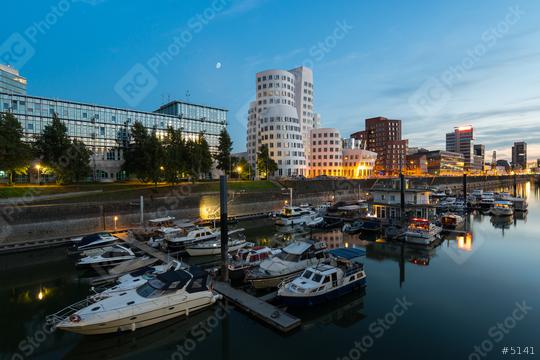 Dusseldorf Media Harbor with buildings of Neuer Zollhof  : Stock Photo or Stock Video Download rcfotostock photos, images and assets rcfotostock | RC Photo Stock.: