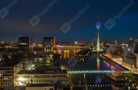 Dusseldorf Medienhafen at night (Germany)  : Stock Photo or Stock Video Download rcfotostock photos, images and assets rcfotostock | RC Photo Stock.: