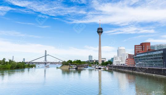 Dusseldorf Medienhafen skyline view at a cloudy day  : Stock Photo or Stock Video Download rcfotostock photos, images and assets rcfotostock | RC Photo Stock.: