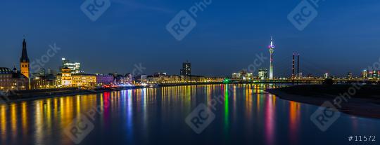 Dusseldorf night skyline panorama  : Stock Photo or Stock Video Download rcfotostock photos, images and assets rcfotostock | RC Photo Stock.: