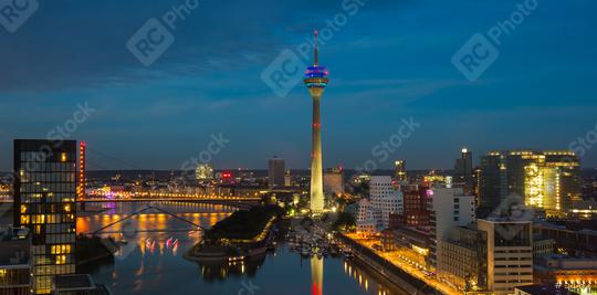 Dusseldorf Skyline night Skyline  : Stock Photo or Stock Video Download rcfotostock photos, images and assets rcfotostock | RC Photo Stock.: