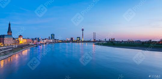 Dusseldorf sunset cityscape panorama  : Stock Photo or Stock Video Download rcfotostock photos, images and assets rcfotostock | RC Photo Stock.: