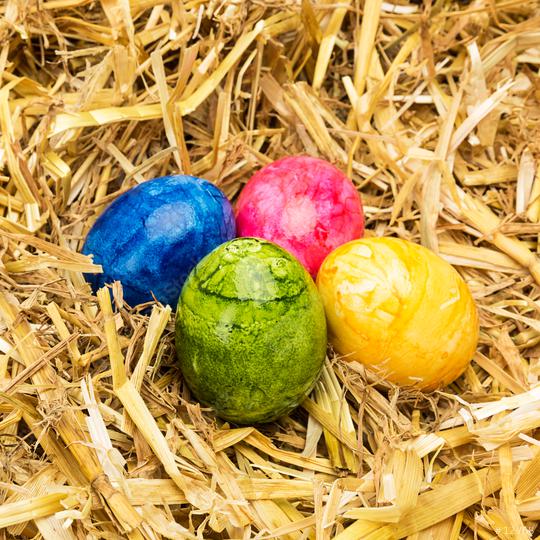 easter eggs on straw  : Stock Photo or Stock Video Download rcfotostock photos, images and assets rcfotostock | RC Photo Stock.: