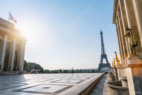 Eiffel Tower, Paris. View over the Tour Eiffel from Trocadero square (Place du Trocadero). Paris, France  : Stock Photo or Stock Video Download rcfotostock photos, images and assets rcfotostock | RC Photo Stock.: