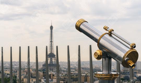 Eiffel tower view with Telescope, Paris. France  : Stock Photo or Stock Video Download rcfotostock photos, images and assets rcfotostock | RC Photo Stock.: