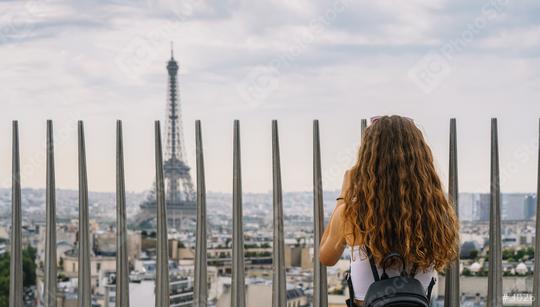 Eiffel tower view with woman, Paris. France  : Stock Photo or Stock Video Download rcfotostock photos, images and assets rcfotostock | RC Photo Stock.: