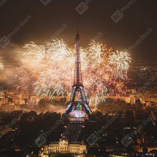 Eiffel tower with fireworks, celebration of the New Year in Paris, France  : Stock Photo or Stock Video Download rcfotostock photos, images and assets rcfotostock | RC Photo Stock.: