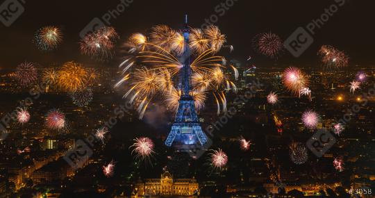 Eiffel tower with fireworks, celebration of the New Year in Paris, France  : Stock Photo or Stock Video Download rcfotostock photos, images and assets rcfotostock | RC Photo Stock.: