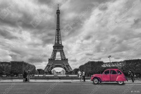 Eiffel Tower with vintage Car in Paris  : Stock Photo or Stock Video Download rcfotostock photos, images and assets rcfotostock | RC Photo Stock.: