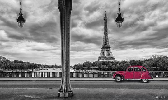 Eiffel Tower with vintage Car in Paris, seen from under the Bir Hakeim Bridge  : Stock Photo or Stock Video Download rcfotostock photos, images and assets rcfotostock | RC Photo Stock.: