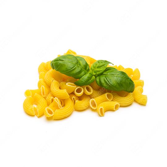 Elbow macaroni with basil  : Stock Photo or Stock Video Download rcfotostock photos, images and assets rcfotostock | RC Photo Stock.: