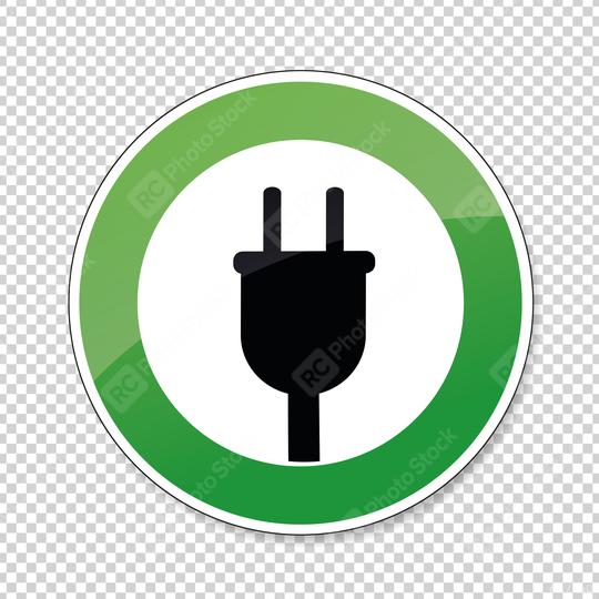 Electric Charging station sign. German traffic sign Electric vehicle recharging point Ecology friendly electric car charging on checked transparent background. Vector illustration. Eps 10 vector file.  : Stock Photo or Stock Video Download rcfotostock photos, images and assets rcfotostock | RC Photo Stock.:
