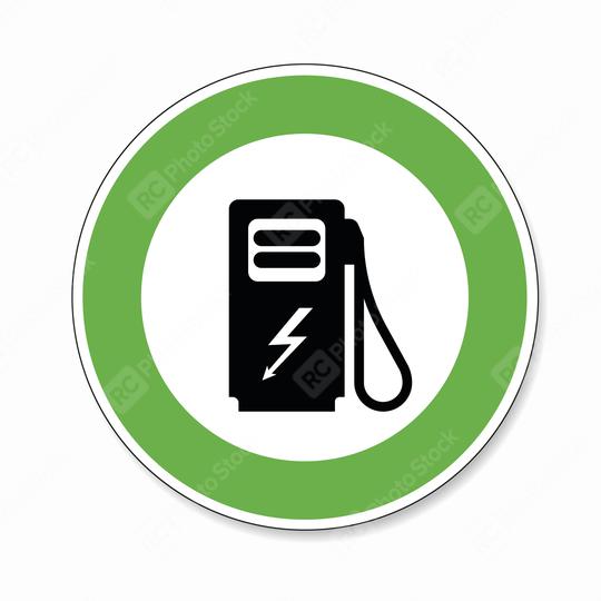 Electric Charging station traffic sign. German sign Electric vehicle recharging point Ecology friendly electric car charging on white background. Vector illustration. Eps 10 vector file.  : Stock Photo or Stock Video Download rcfotostock photos, images and assets rcfotostock | RC Photo Stock.: