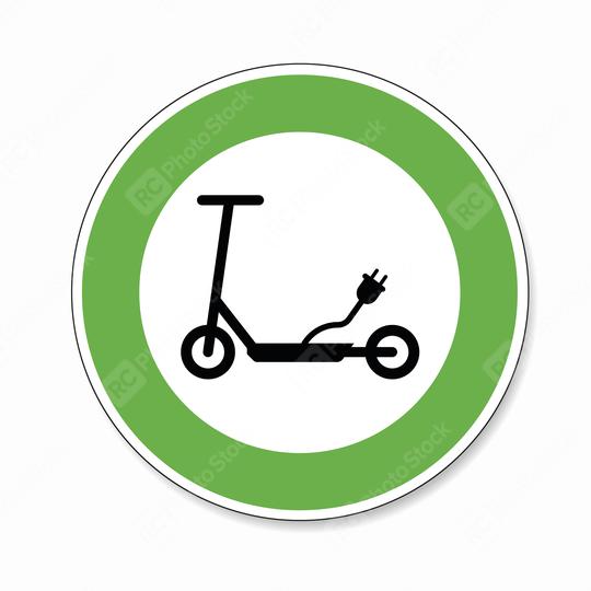Electric Scooter traffic sign. German sign electro Scooter E Scooter EScooter electric eco friendly on white background. Vector Eps 10.  : Stock Photo or Stock Video Download rcfotostock photos, images and assets rcfotostock | RC Photo Stock.: