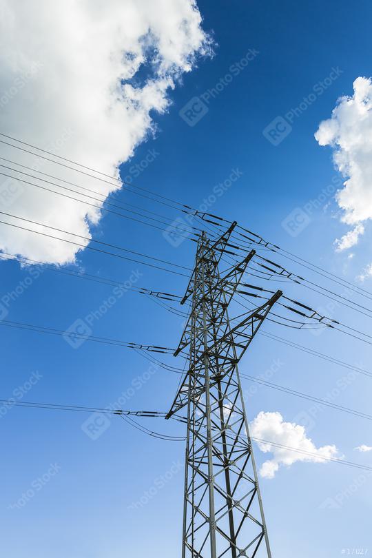 electricity pylon on blue cloudy sky industry high voltage  : Stock Photo or Stock Video Download rcfotostock photos, images and assets rcfotostock | RC Photo Stock.: