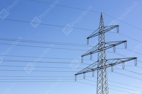 Electricity pylon power pole high voltage against blue sky  : Stock Photo or Stock Video Download rcfotostock photos, images and assets rcfotostock | RC Photo Stock.: